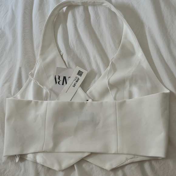 ZARA White Vest Waistcoat - Picture 4 of 7